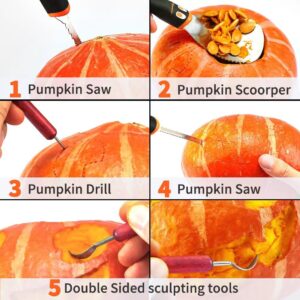 Unilove Halloween Pumpkin Carving Kit Professional and Heavy Duty Stainless Steel Tools (11PCS)