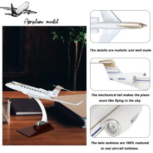 VKETU 11.81" Gulfstream Jet Model 650, Private Jet Model Plane 1:100-Scale Alloy Resin Airplane Models with Stand and Box for Decoration Collection or Home Office Ornaments