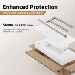 KES Hand Towel Rack for Bathroom, Countertop Swivel Towel Rack Standing with Marble Base, Free Standing Hand Towel Holder Stand 18/8 Stainless Steel Brushed Finish, BTH233-2