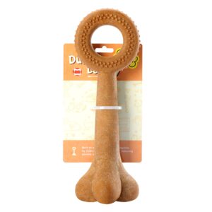 Tikaton Dog Chew Toy, Durable Textured Teething Ring Toy Made of Wood Plastic Composites, Tough Chewer Toys for Medium and Large Breed