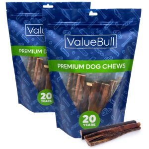 valuebull collagen sticks beef dog chews, varied shapes & sizes, 2 pounds - natural & safe, single ingredient, long lasting, healthy for hips, joints, skin & coat