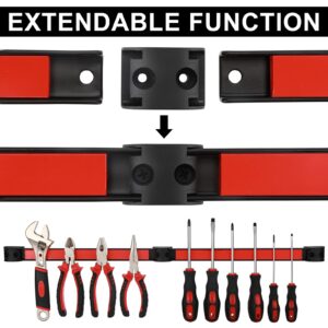 Mayouko 12" Magnetic Tool Holder Strip, 6 Packs, Metal Magnet Tool Organizer Bars for Garage, Workshop, Magnetic Strip for Tools