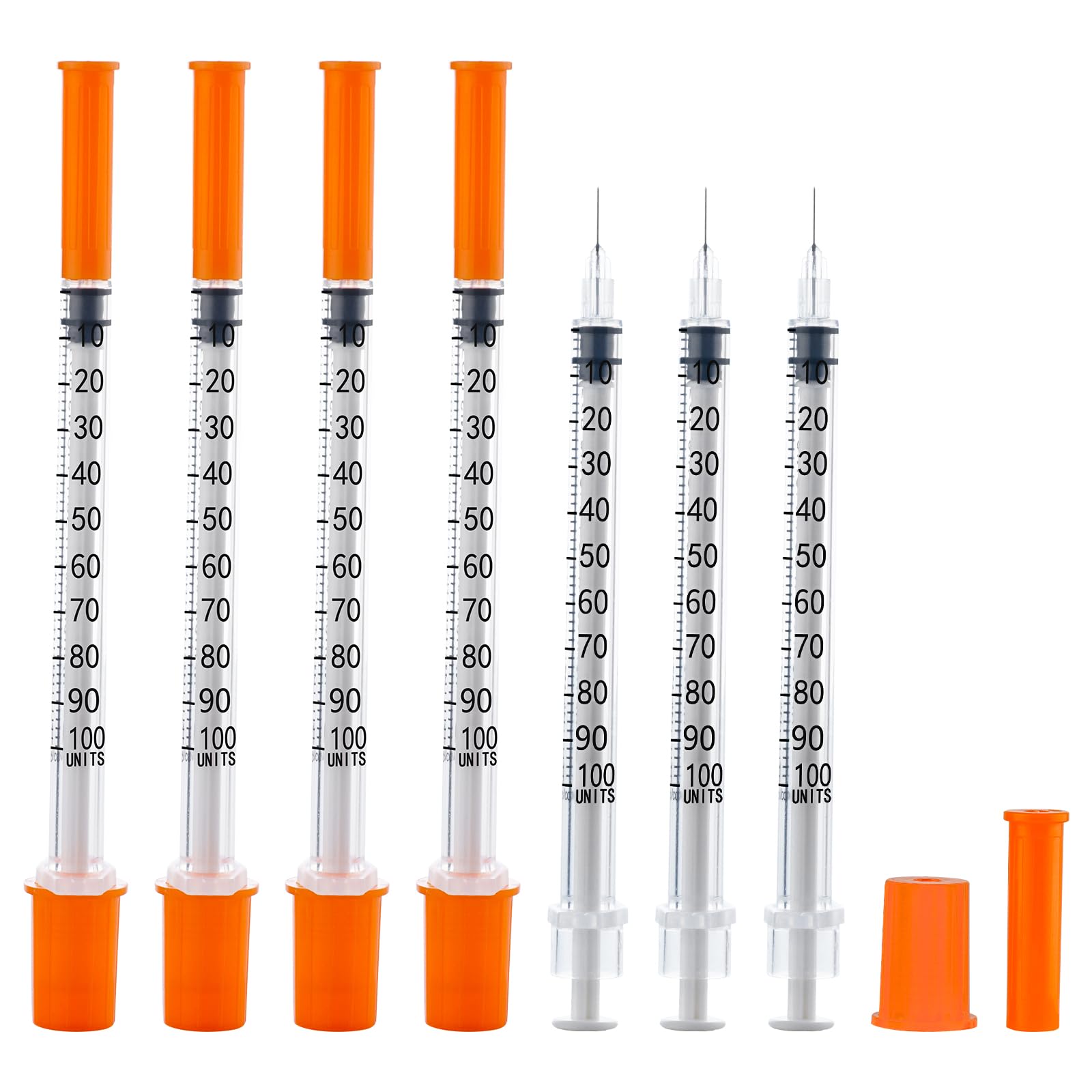 U-100 1ml 31ga Disposable Syringe and 31G x 6 mm (1/4") Needle, Lab Dispensing Supplies, 100Pack