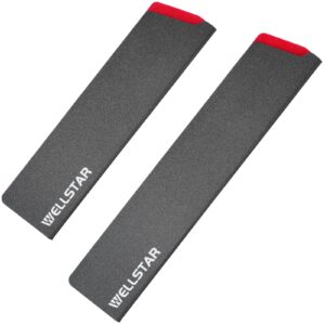 wellstar knife edge guards set, 2 piece universal blade covers, bpa free abs protective blade sheaths, non-scratch felt lining kitchen knives covers (knives not included)