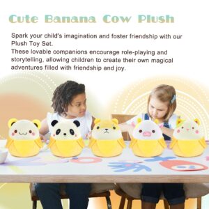 LXSLFY 11inch Cute Banana Cow Plush, Cow Stuffed Animals Kawaii Cow Pillow Gifts for Kids Girls Boys Birthday Christmas Home Decora (Banana Cow)