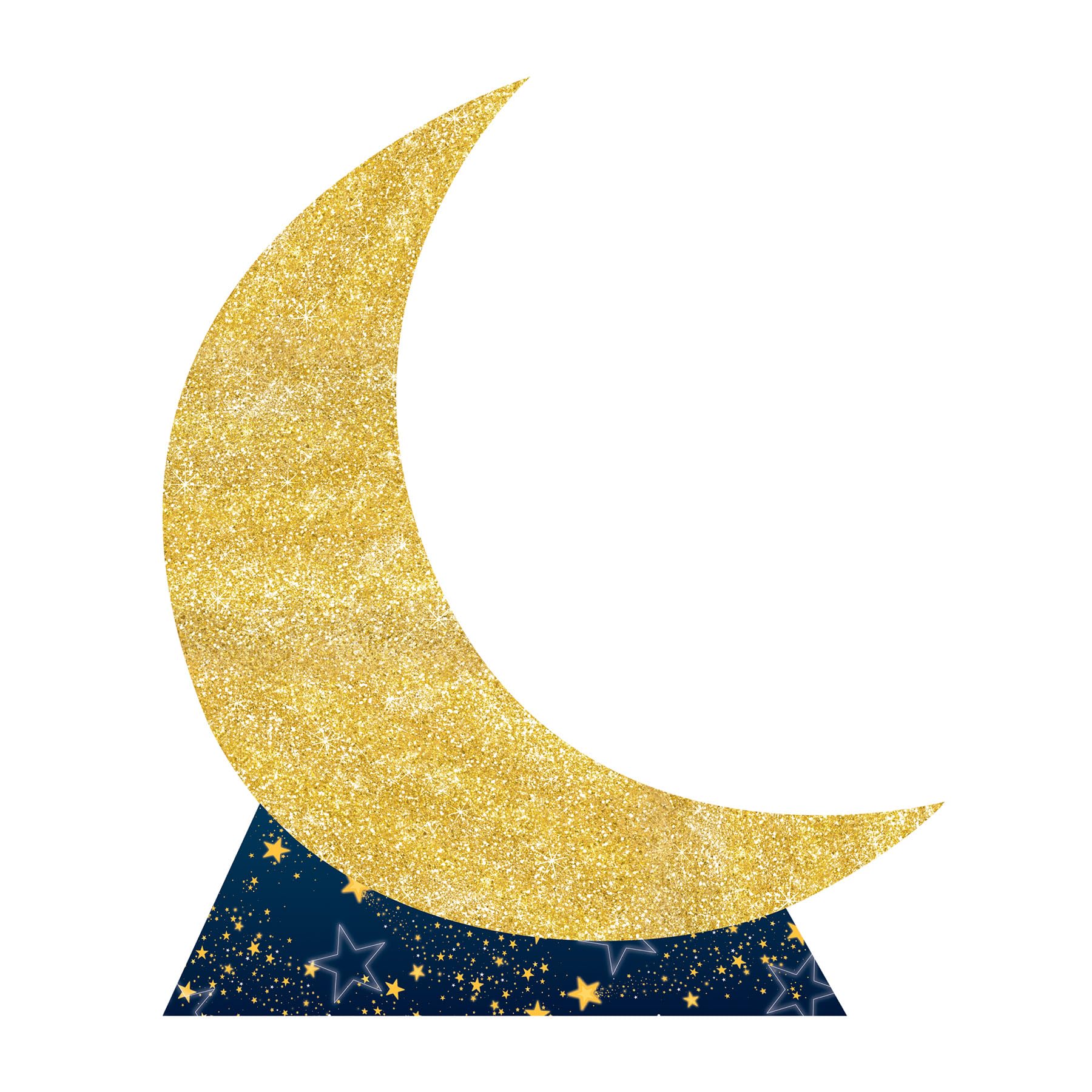 Beistle Large 7' 8.75" x 6' 5.25" Cardboard Starry Night Crescent Moon Stand-Up- Awards Night Photo Prop, Prom Decorations