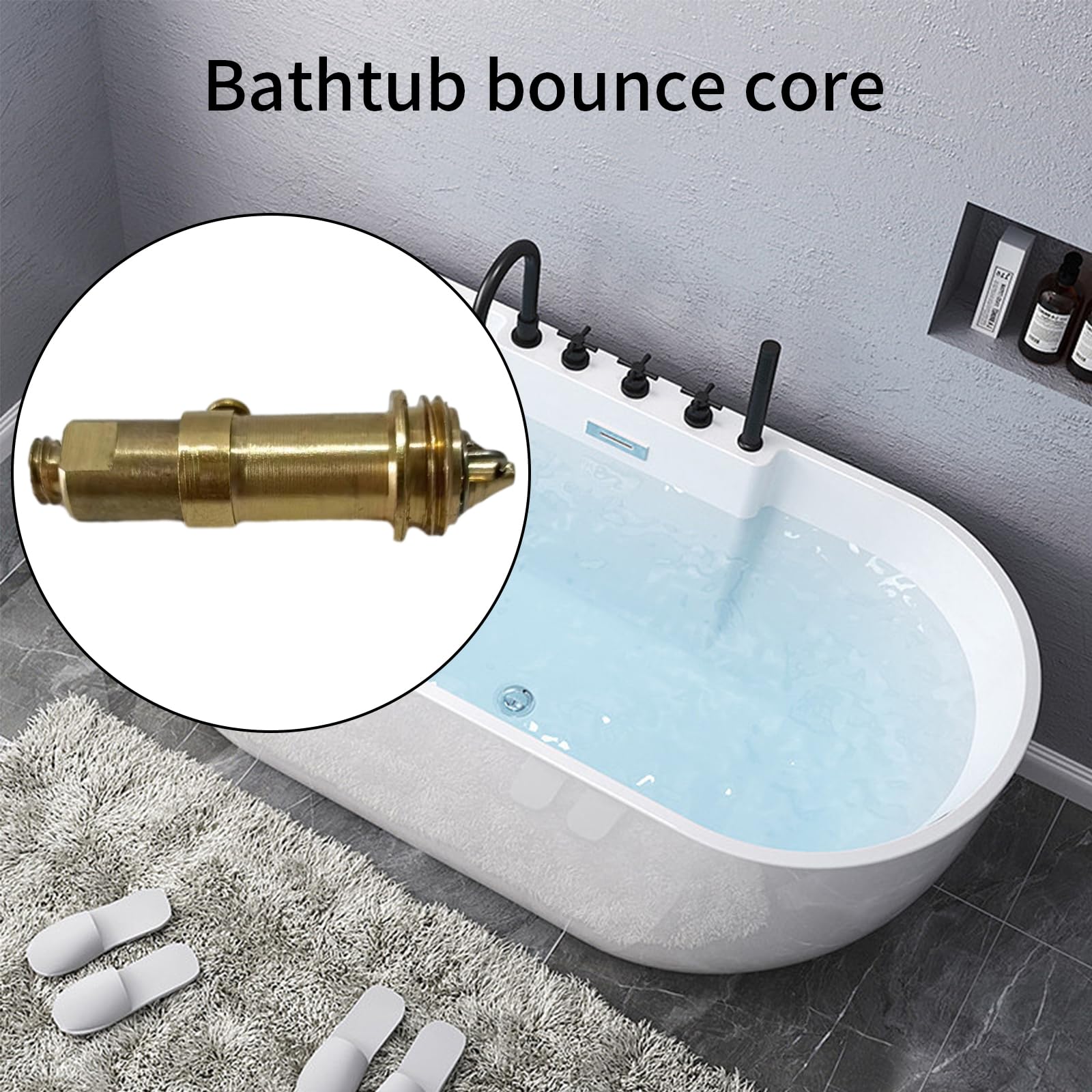 Begino 2Pcs Pop Up Bolt Basin Bath Sink Drain Waste Click Clack Brass Push Spring Plug for Most Sink Tub Basin Drain Stopper