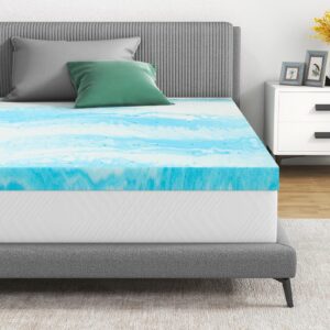 mattress topper king, 3 inch gel infused memory foam mattress topper, king