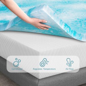 Mattress Topper King, 3 Inch Gel Infused Memory Foam Mattress Topper, King