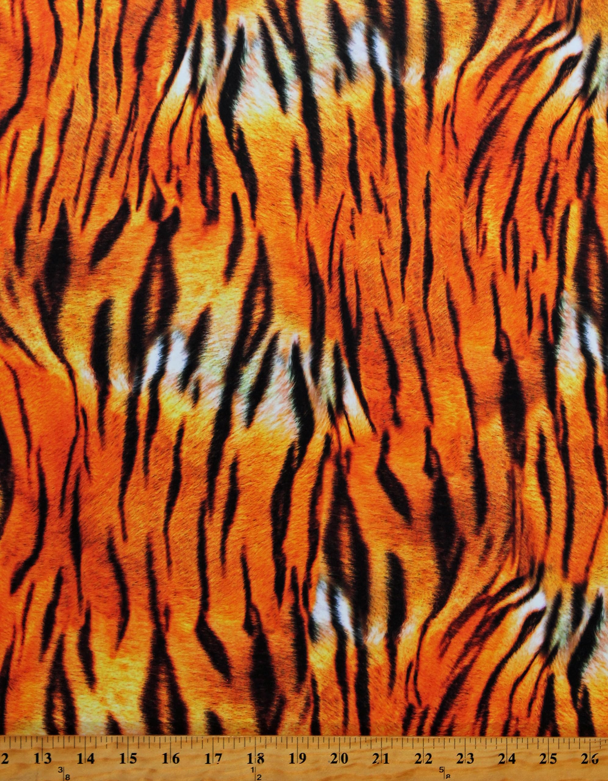 Micro Plush Tiger Stripes Animal Print Animal Kingdom 60" Wide Polyester Mink-Like Cuddle Feel Fabric by The Yard (SRKDY-20440-268NATURE)