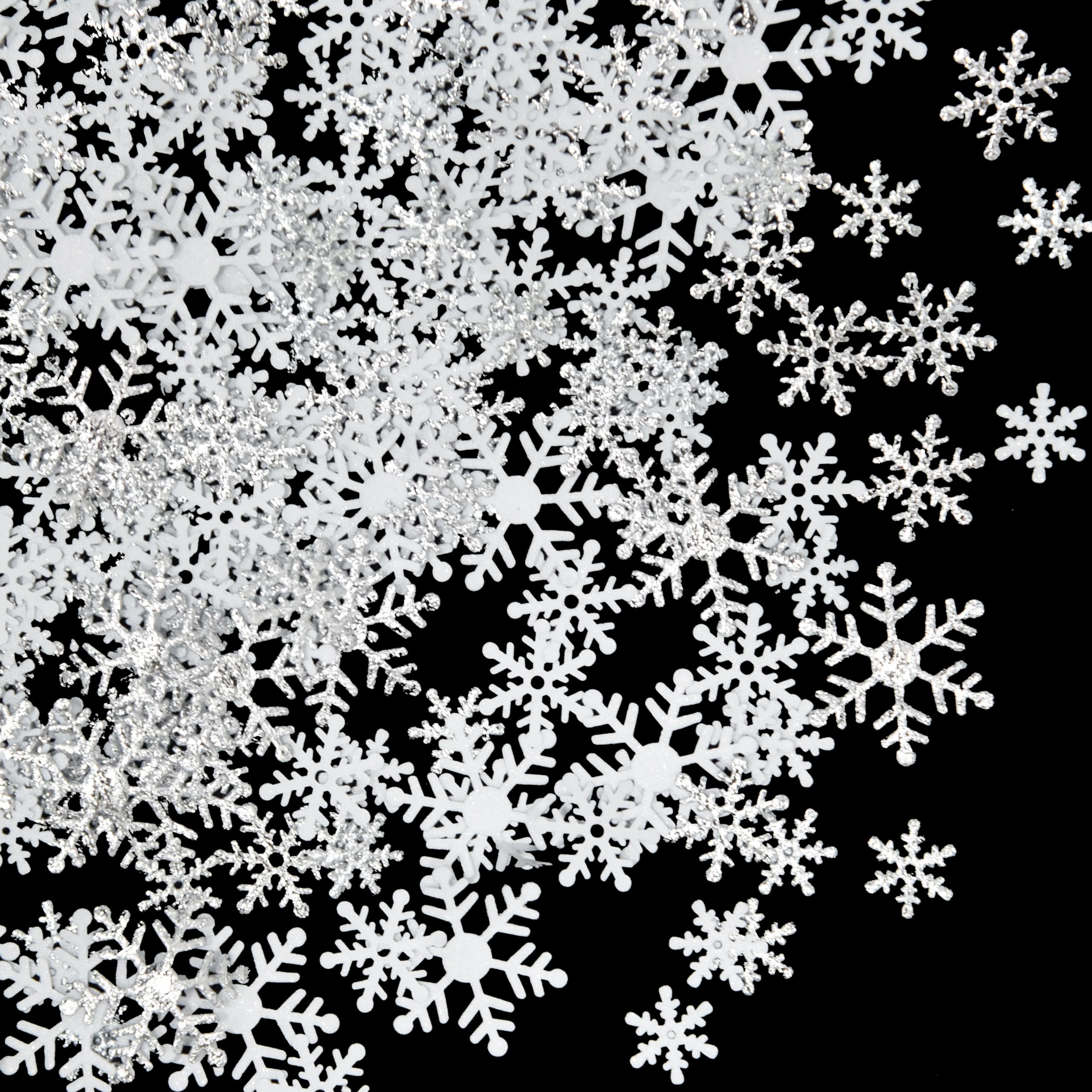 800 Pcs Silver Christmas Snowflakes Confetti Decorations - Fake Snow Confetti Crafts Snowflake Christmas Party Supplies for Winter Wonderland Frozen Themes Birthday Baby Shower Party Table Decor