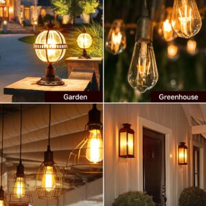 UNILAMP Dusk to Dawn Light Bulbs, Outdoor Light Bulbs, ST64 6W Equivalent 60W, 2700K Soft White, 600LM LED Outdoor Lighting, E26 Base, Photocell Sensor, Auto On/Off Bulb for Porch Patio Garage, 4 Pack