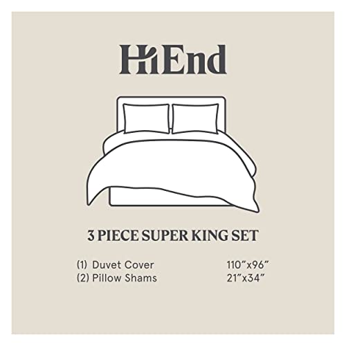 HiEnd Accents Hamilton 3 Piece Duvet Cover Set, Black and White Tweed Bed Set, Super King Size, Rustic Cabin Lodge Luxury Bedding Set, 1 Comforter Cover and 2 Pillow Shams