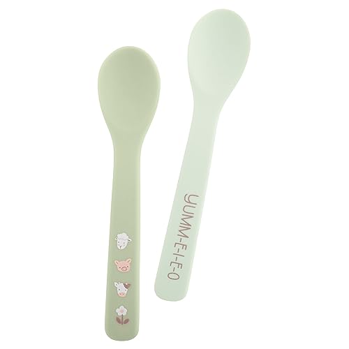 Stephen Joseph Silicone Baby Spoons, One size, Farm