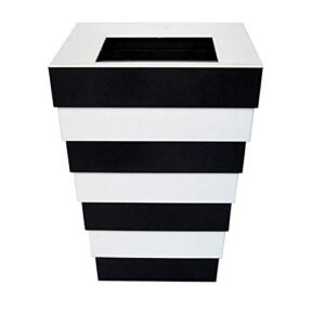 tetari trash can trash can household kitchen plastic black and white strip (15 * 23 * 30cm) foldable 1l trash can, plastic recycling bin, sorting bracket, trash can