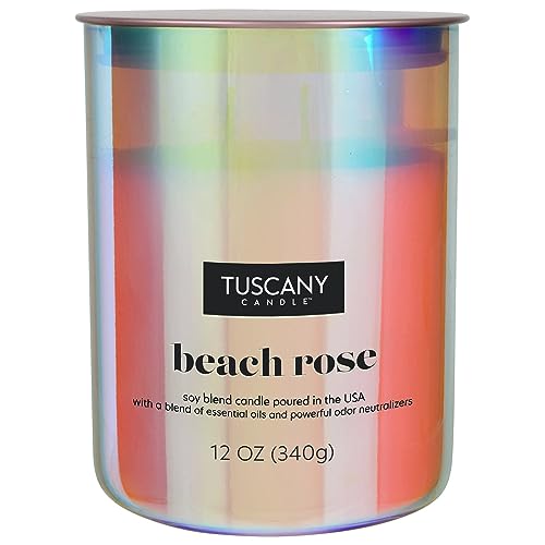 Empire Candle Beach Rose Scented Jar Candle, 12 oz, Burn Time 50 Hours, Home Fragrance, Room Accessories