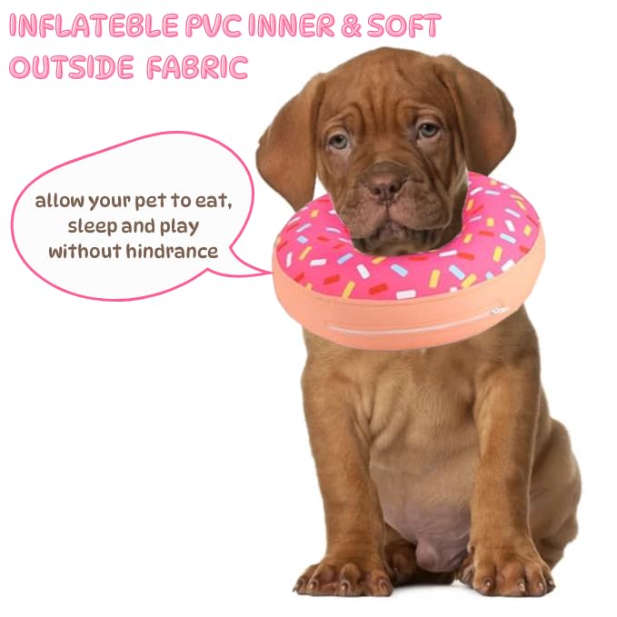 Inflatable Donut Dog Collar: Ultimate Post-Surgery Dog Cone Alternative, Dog Donut Collar After Surgery, Comfort for Small to Medium Breeds (L)