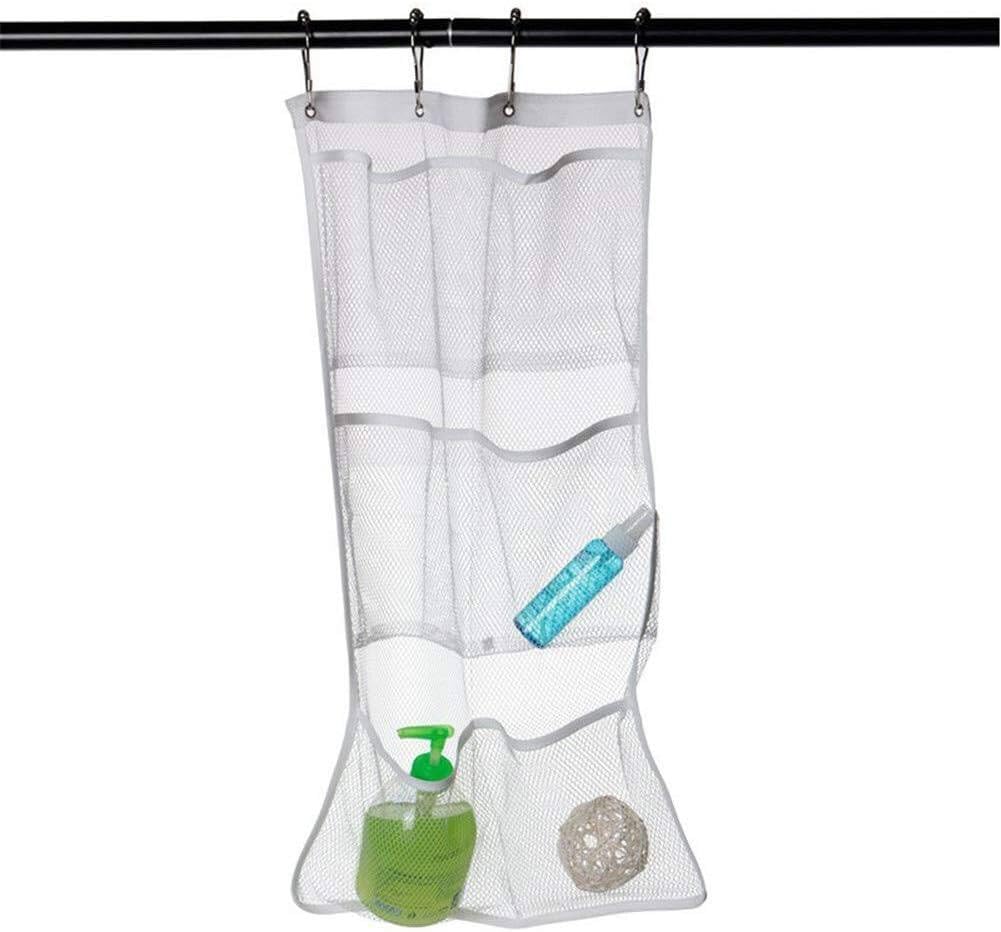 Quick Dry ing Caddy and Bath Organizer with 6 Pocket on Shower Curtain Rod/Liner Hooks