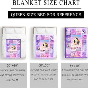 Soccer Blanket Ultra Soft Flannel Soccer Throw Blanket Soccer Gifts for Girls Women Soccer Team Soccer Lover Gifts for Kids Teens Adults 50"x40"