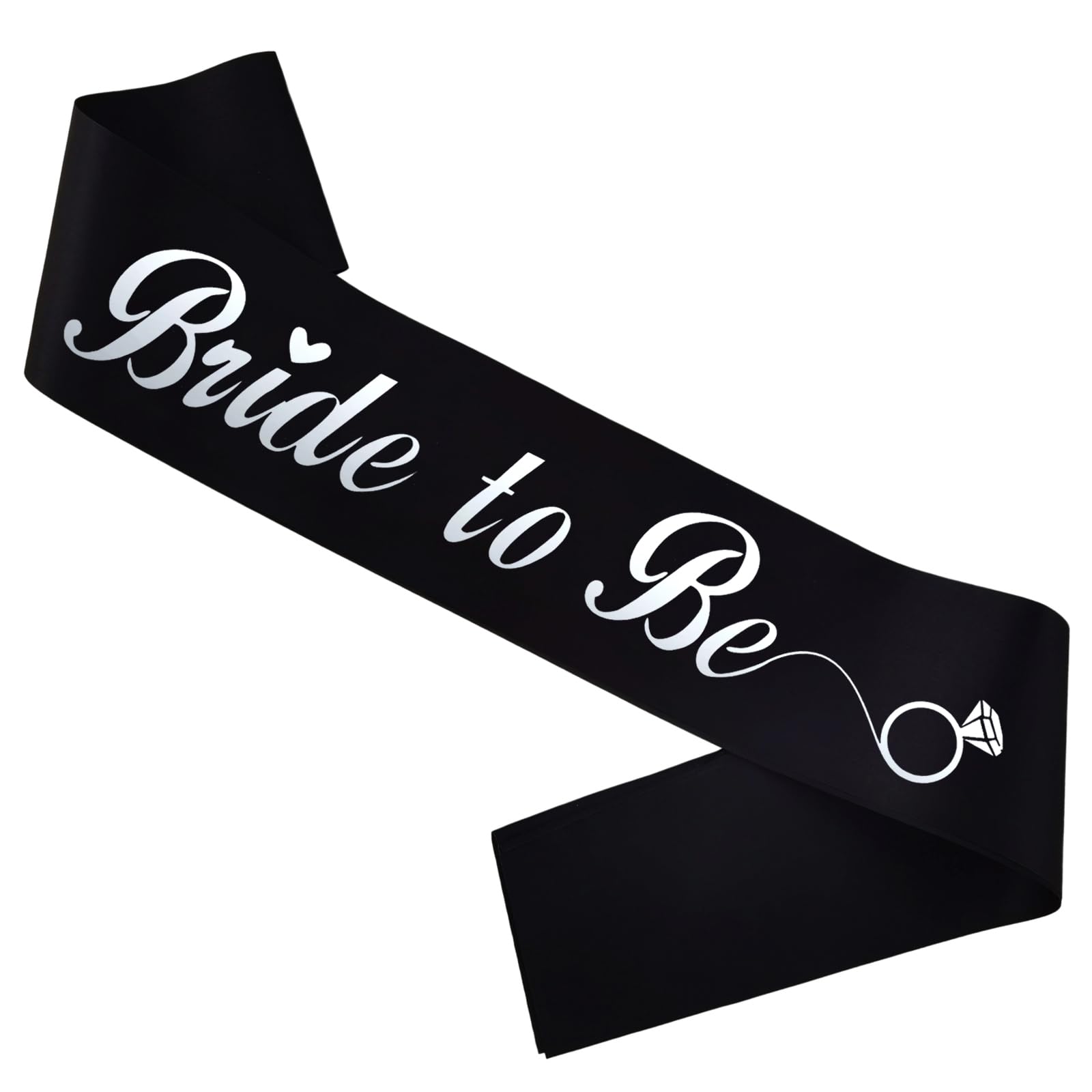 KETAOO Bride to Be Sash, Silver Foil Black Bachelorette Sash for Bridal Shower Favors Engagement or Wedding Party Accessories Hen Night Gifts