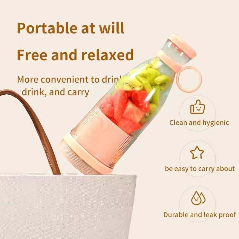 Portable Blender, Fashion Portable Blender for Shakes and Smoothies 11.8 Oz, Magnetic USB Fast Charging Mini Fresh Juice Mixer Bottle, Take It for Traveling, Outdoor, Gym, Office, Cars, Gift -PK