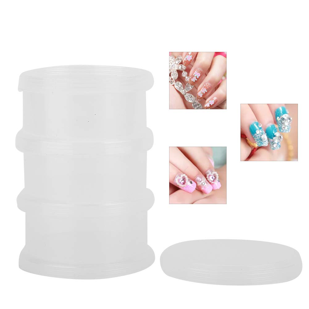 Tomotato 3 Layers Nail Decoration Storage Box Small Bead Organizers Clear Nail Art Storage Containers Nail Art Accessories