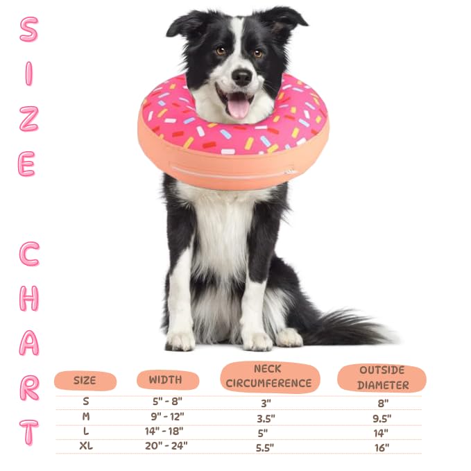 Inflatable Donut Dog Collar: Ultimate Post-Surgery Dog Cone Alternative, Dog Donut Collar After Surgery, Comfort for Small to Medium Breeds (L)