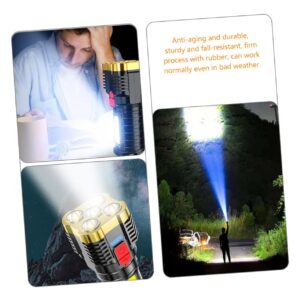 Housoutil 4pcs Flashlight Out Side Lights for Home Flash Light Rechargable Rechargeable Flash Light Portable Handheld Torchlight Camping Supply LED Torchlight Glare Camping Supplies abs