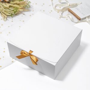 Mcfleet Large Gift Boxes with Lids 12x12x5 Inches 10 Pack Bridesmaid Proposal Boxes White Extra Deep Gift Box for Presents, Craft Boxes for Christmas, Wedding, Graduation, Holiday, Birthday Gift