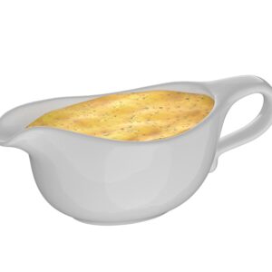 RONDURE Large White Gravy Boat - 19 oz Capacity, Microwave and Dishwasher Compatible