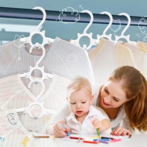 Baby Hangers for Nursery Closet,40 Pack Infant Hangers Extendable and Non-Slip for Newborn Toddler Kids Clothes,11"-14.6" Adjustable Children Coat Pant Hanger for Girl Boy Nursery Must Have (White)