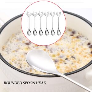 Xzhixiao 6pcs Pieces Of Stainless Steel Reindeer Spoons, Mini Antler-shaped Spoons, Espresso Stirring Spoons.