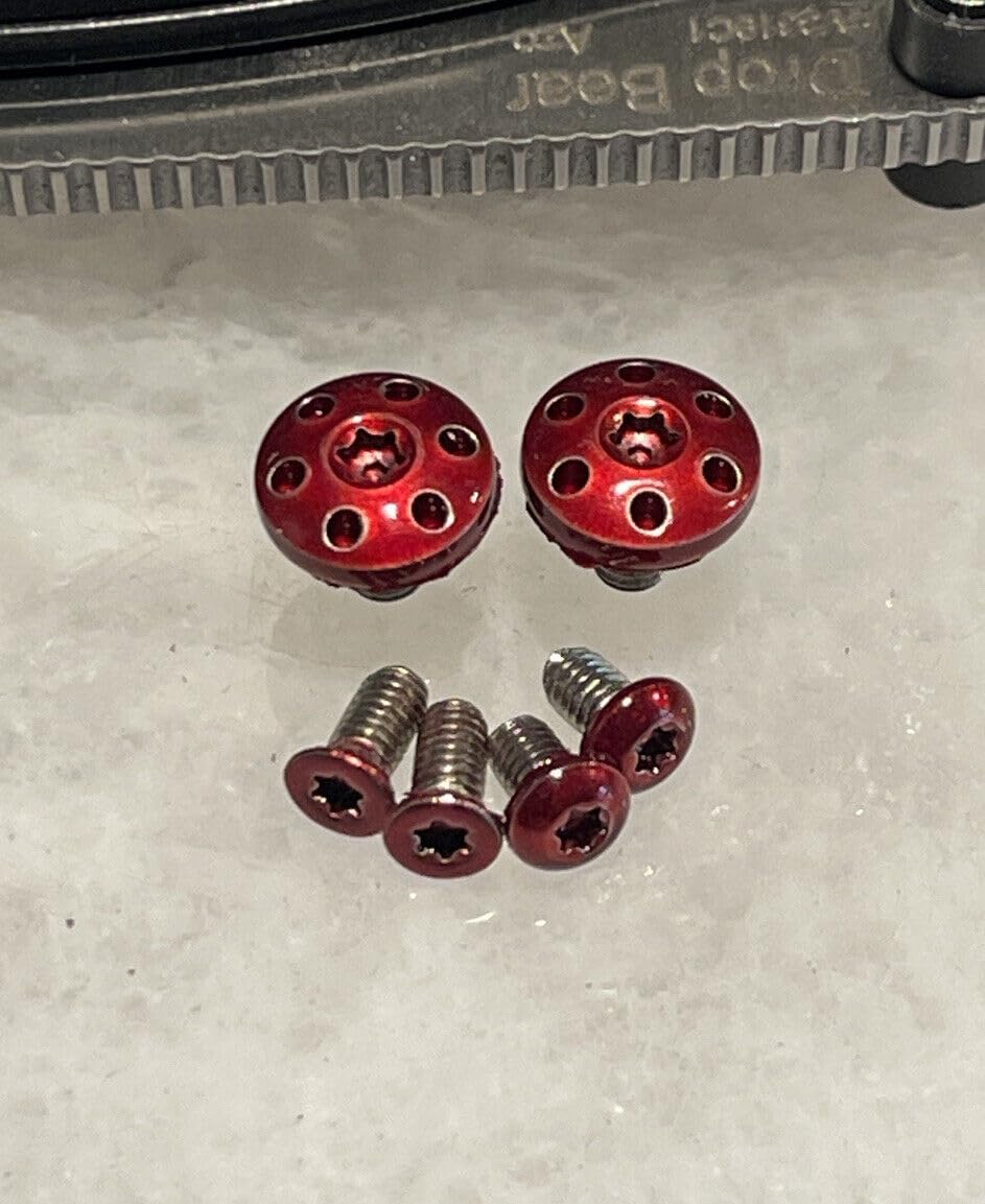 Red Stainless Torx Screws For Kizer Drop Bear Knife Pivot Scale & Pocket Clip