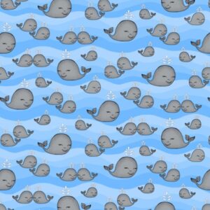 a.e. nathan gray whale comfy cotton flannel fabic by the yard