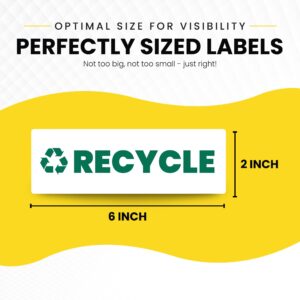 Trash Recycle Stickers – Heavy-Duty Trash Bin Labels - 3-5 Year Indoor/Outdoor Rated - Weather Proof, Ultra Durable - USA Made (6x2 inch), 10 Labels of Each, 20 Total