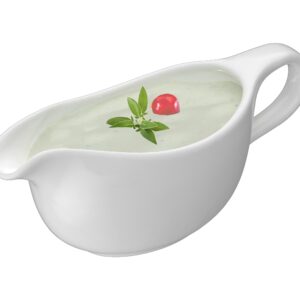 RONDURE Large White Gravy Boat - 19 oz Capacity, Microwave and Dishwasher Compatible