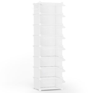 HOMICKER Shoe Rack Organizer,8 Tier Shoe Storage Cabinet with Door Expandable Plastic Shoe Shelves for Closet,Entryway,Hallway,Bedroom