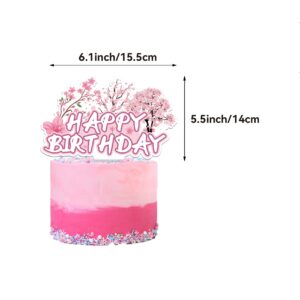 Cherry Blossom Party Decorations Cherry Blossom Birthday Party Supplies Japanese Decorations Includes Birthday Banner Cake Topper Cupcake Toppers Balloons for Wedding Bridal Baby Shower Decorations