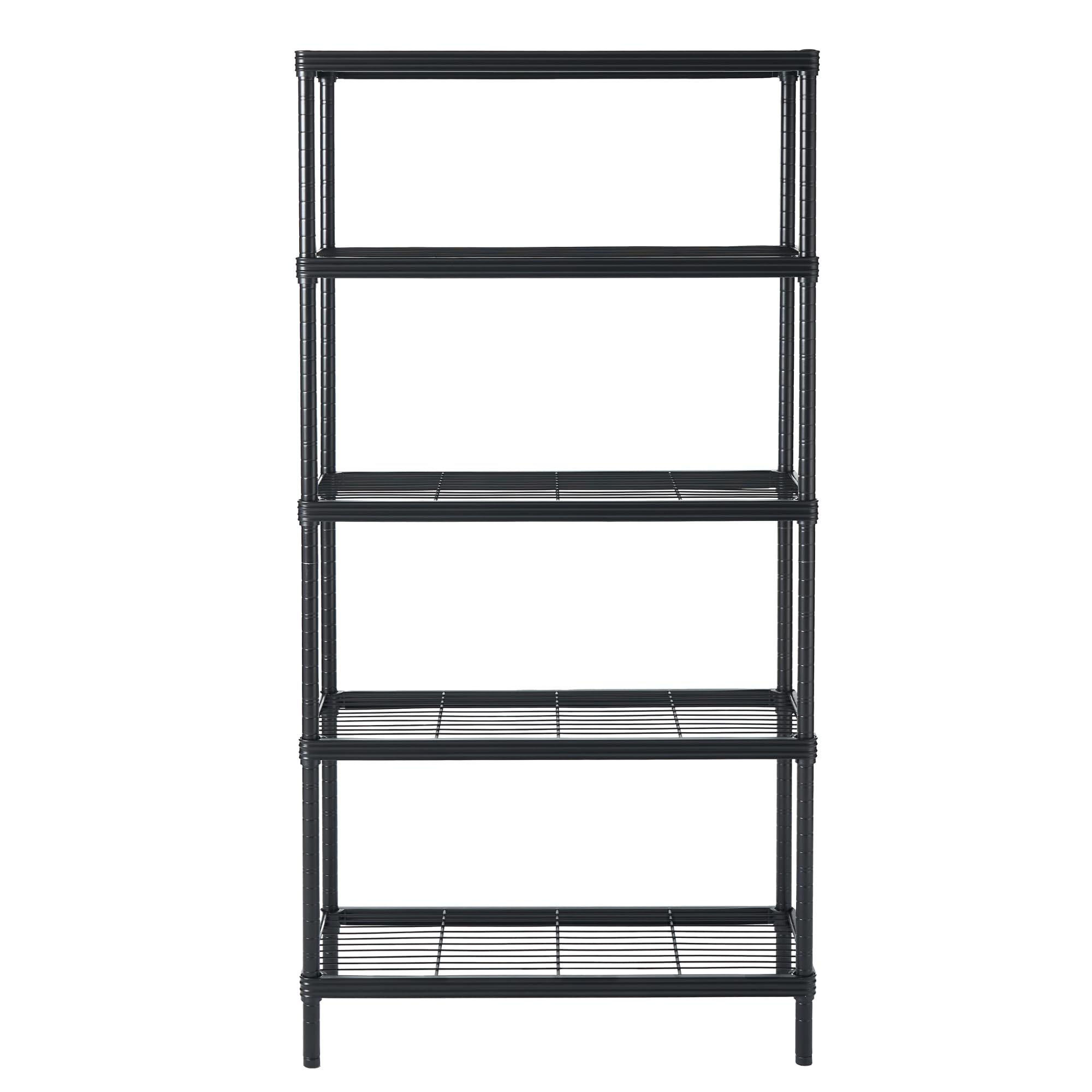 5 Tier Wire Shelving Unit Storage Rack, Metal Heavy Duty Utility Organizers, Organization Units for Products Plant Pantry, Garage, Laundry Racks Durable Shelf Stand,14"W x 30"L x 60"H, Black