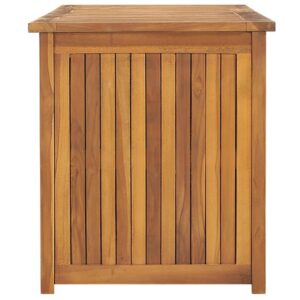 GOLINPEILO Outdoor Patio Storage Box Solid Teak Wood Deck Box Outdoor Storage Organization Box with Lid Storage Bench and Waterproof Lining for Garden,Patio,Backyard,59.1"x19.7"x21.7" -AA