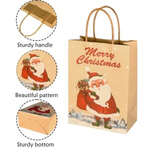 SPERPAND 24 Pack Small Christmas Gift Bags with Tissues, Reusable Treat Bags with Handles and Goodie Bags, Holiday Gift Bags Bulk for Xmas Gifts Decorations