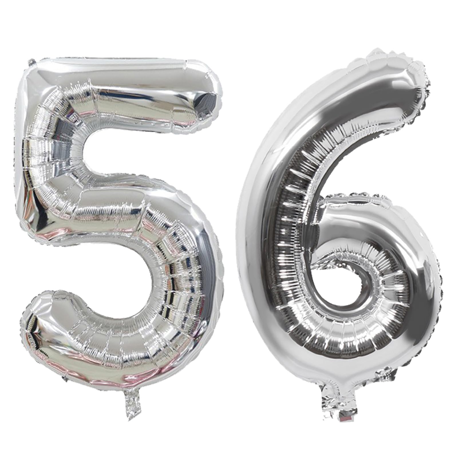 YFHVJTKO 40 Inch Number 56 Foil Balloons 56th Celebration Decorations for 56th Birthday Party Wedding Bridal Shower Engagement Photo Shoot Anniversary Decoration, Number 56 Silver Balloon (Pack of 1)