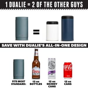 DUALIE 3 in 1 Insulated Can Cooler - Universal Size for 12 oz Cans, Slim Cans, and Bottles - 10+ Colors Available