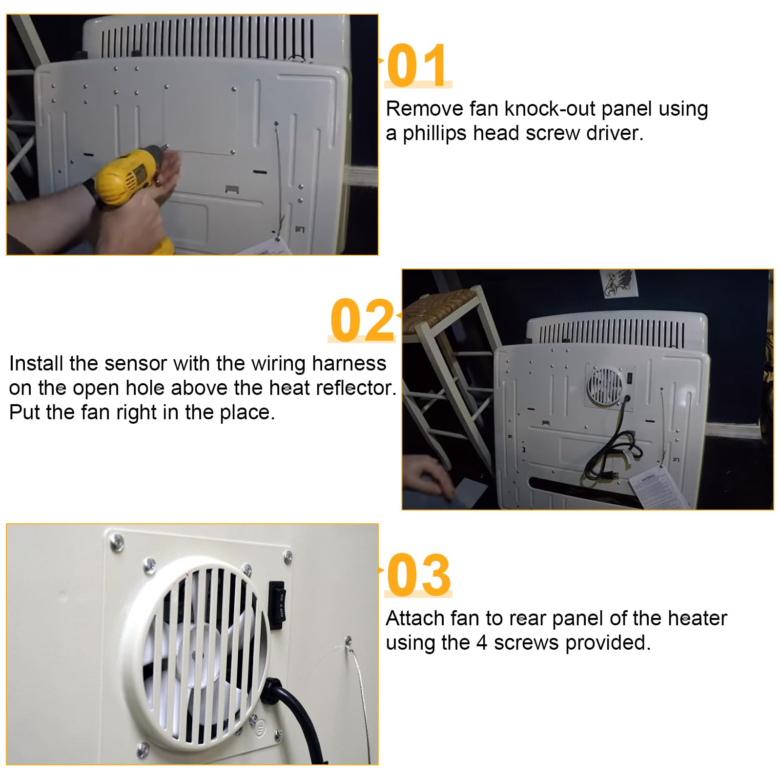 Criditpid F299201 Vent-Free Blower Fan Kit for Mr. Heater, 20,000-30,000 BTU Vent-Free Heaters (2016-present), Replacement Vent Free Wall Heater Fan Blower Accessory Kit for Mr. Heater.