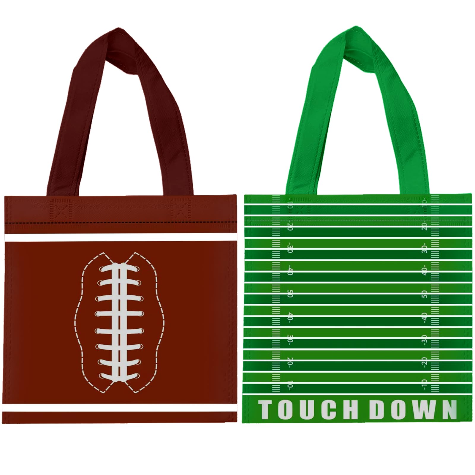 HABDJILTY 20 Pcs Football Party Decorations Football Favor Bags Goodie Gift Non-woven Bags Reusable for Football Games Birthday Party Supplies