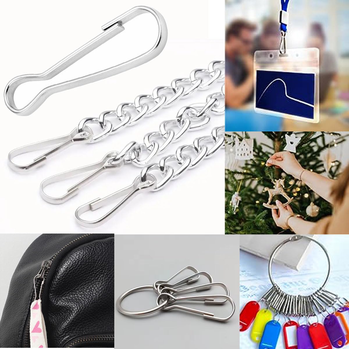 20-Pack Lanyard Clip Hooks,304 Stainless Steel Spring Hook,Flag Pole Snap Hook,Holiday Decoration Hanging Holder for Home Work Shop School (29mm/1.14in)