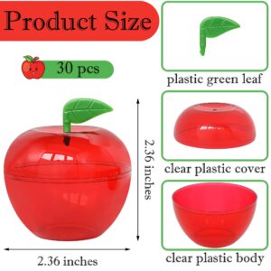 Yuronam 30 Pcs Small Plastic Apple Container Apple Shaped Candy Toy Gift Filled Containers for Christmas, Party, Valentine's Day, Wedding Decorations