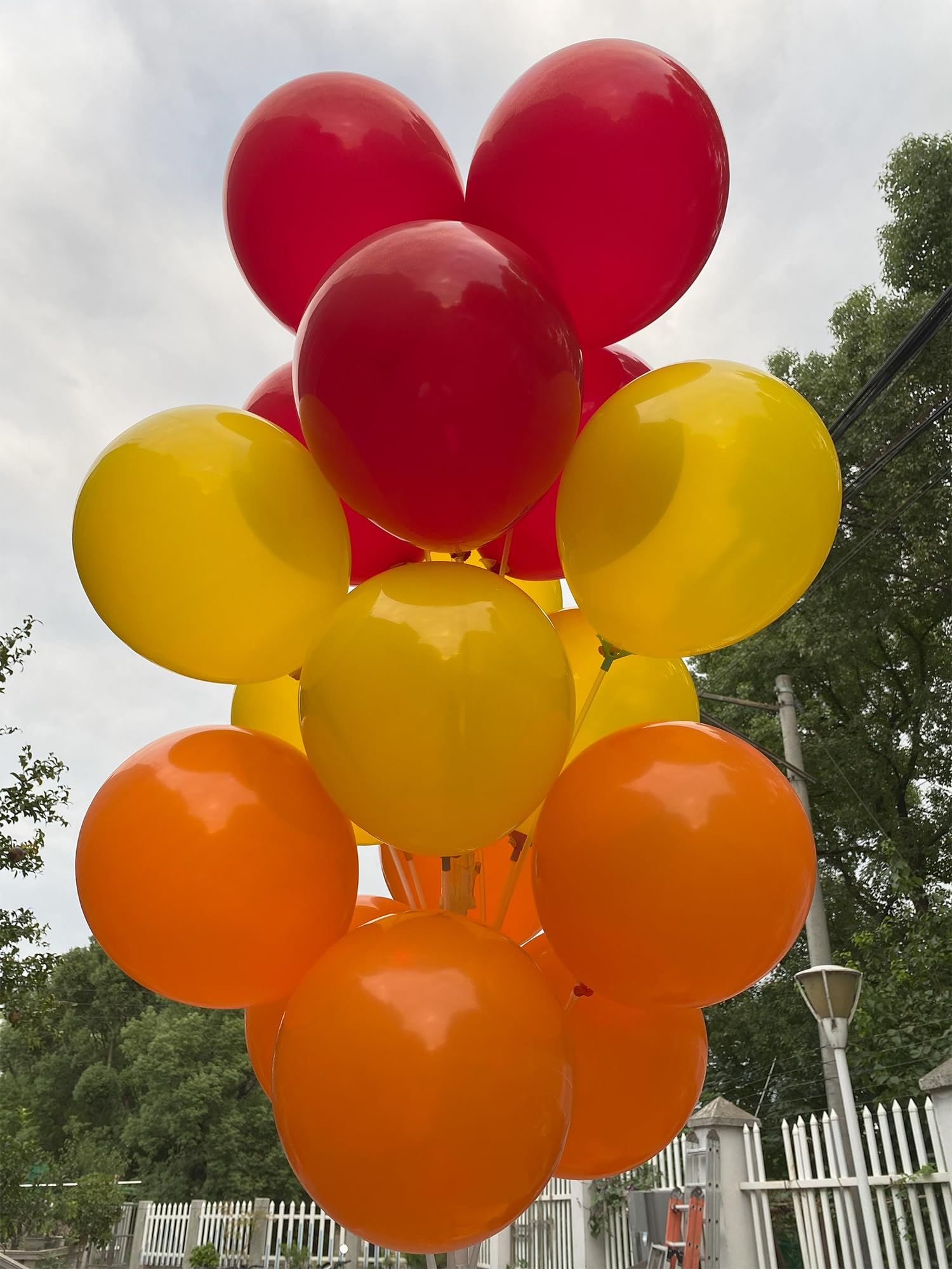 JODIDI 60 Pcs 12-Inch Latex Balloons in Yellow, Orange, and Red - Perfect for Thanksgiving Day, Valentine's Day, Graduations, Birthday, Fall Celebrations,Baby Shower, and Party Decorations