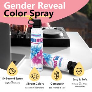 Previvo Gender Reveal Fire Extinguisher Set - 2 Pcs Pink Gender Reveal Smoke Spary - 100% Biodegradable Party Supplies- For Memorable Baby Gender Reveal Decorations & Ideas(Large Size)