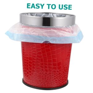 Hohopeti Red Plastic Trash Can with Leather, 1.0 Liters, for Office and Home